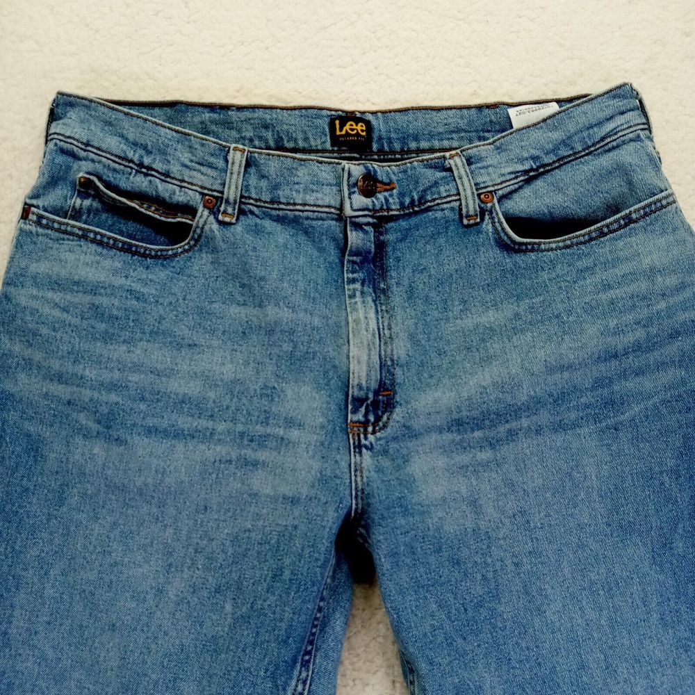 Lee Relaxed Fit Jeans Mens 38x32 Blue Straight Stretch Cotton‎ Medium Wash